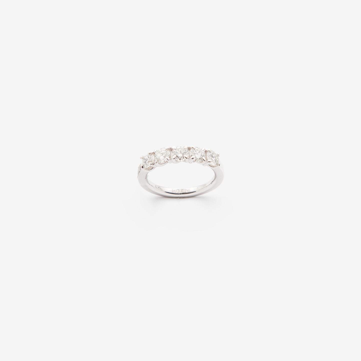 ANELLO IN ORO BIANCO E DIAMANTI TONDI