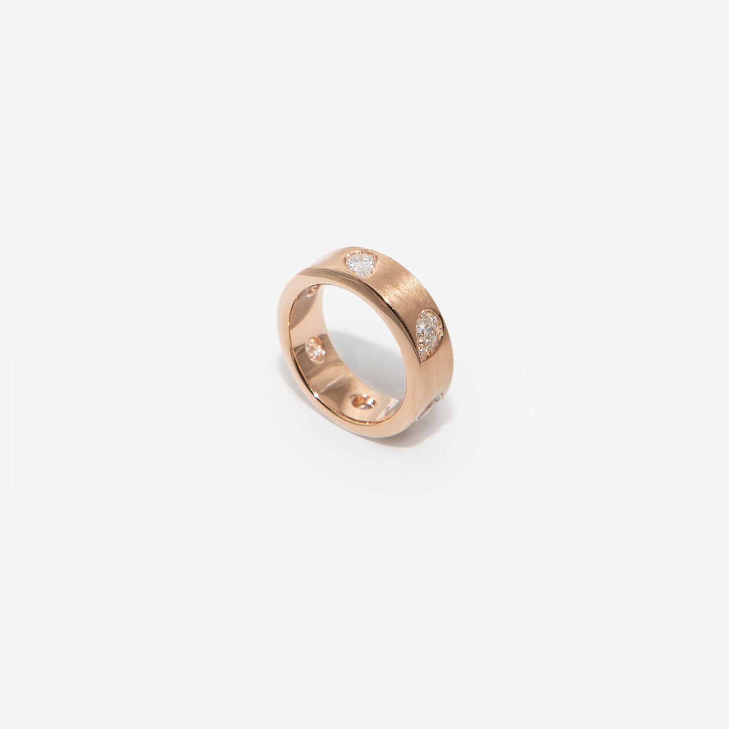 VERA IN ORO ROSA SATINATO CON DIAMANTI