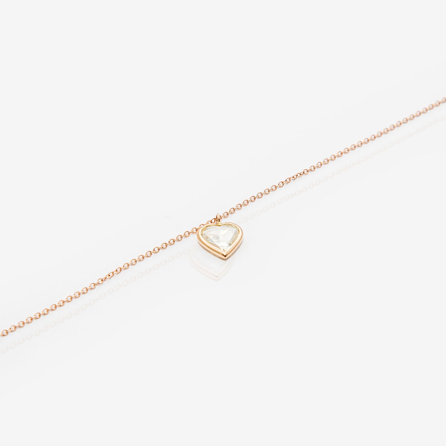 BRACCIALE CON DIAMANTE A CUORE TAGLIO A ROSETTA
