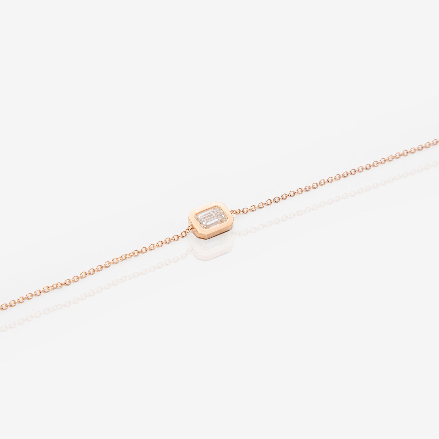 BRACCIALE IN ORO ROSA E DIAMANTE TAGLIO SMERALDO