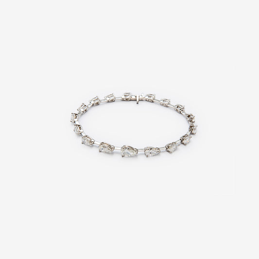 BRACCIALE TENNIS IN ORO BIANCO gocce scalate