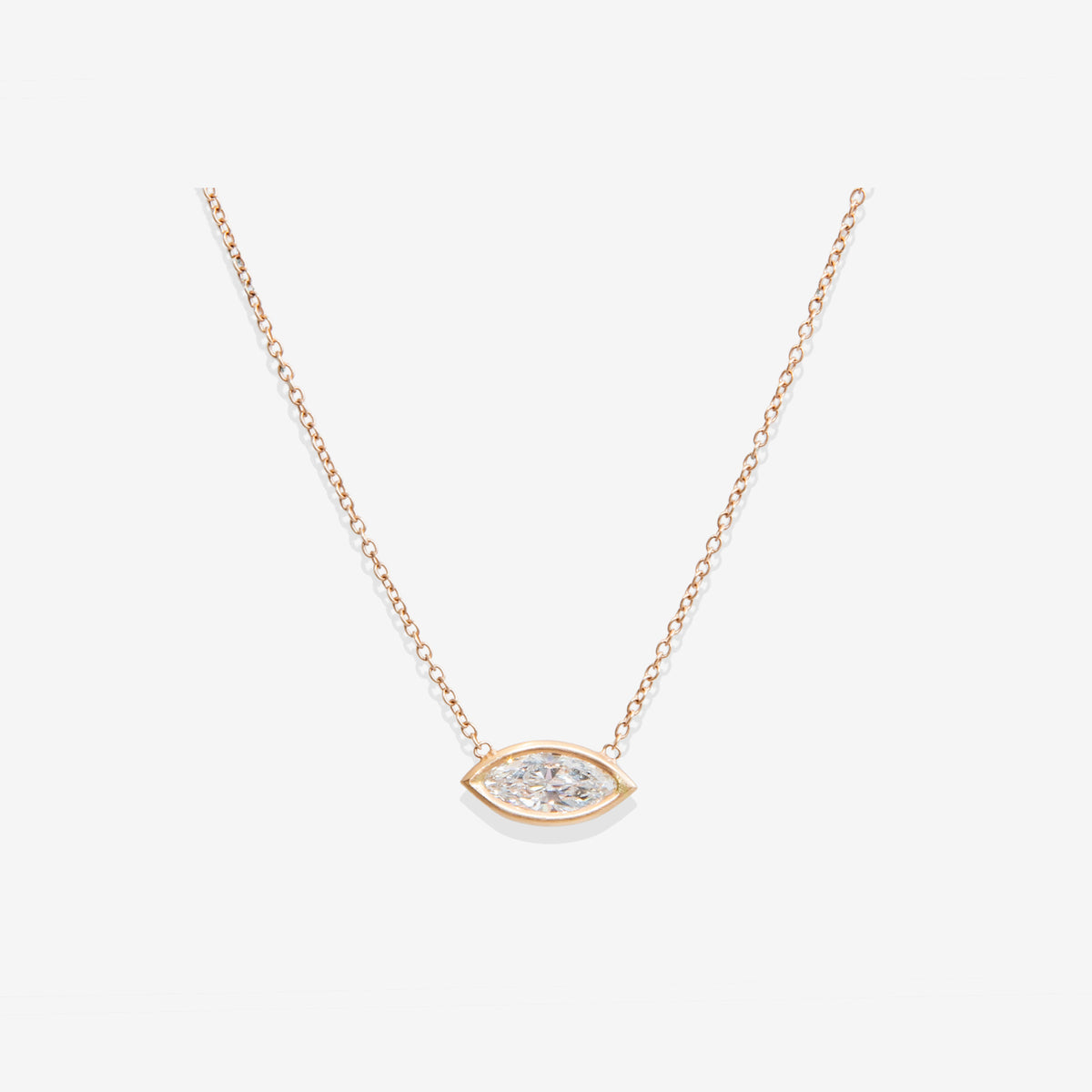 GIROCOLLO CON DIAMANTE TAGLIO MARQUISE ORO ROSA
