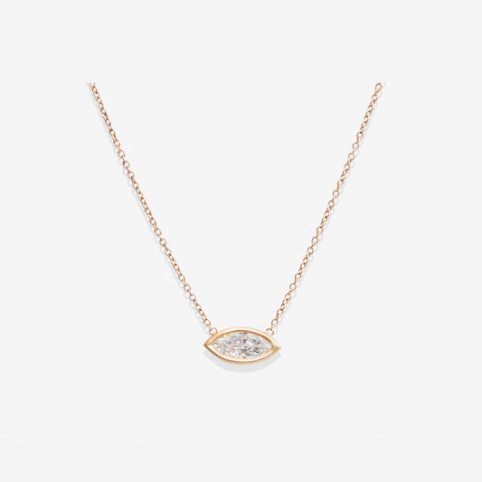GIROCOLLO CON DIAMANTE TAGLIO MARQUISE ORO ROSA