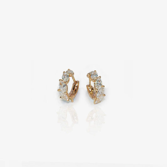 Orecchini mini, con diamanti marquise