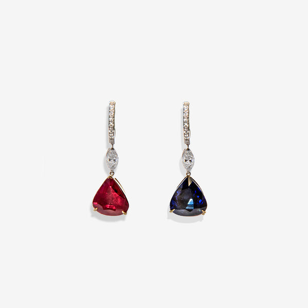 RUBY AND SAPPHIRE EARRINGS