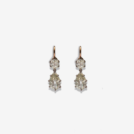 Orecchini in oro argento e diamanti
