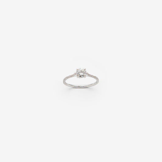 ANELLO IN ORO BIANO CON DIAMANTE CENTRALE