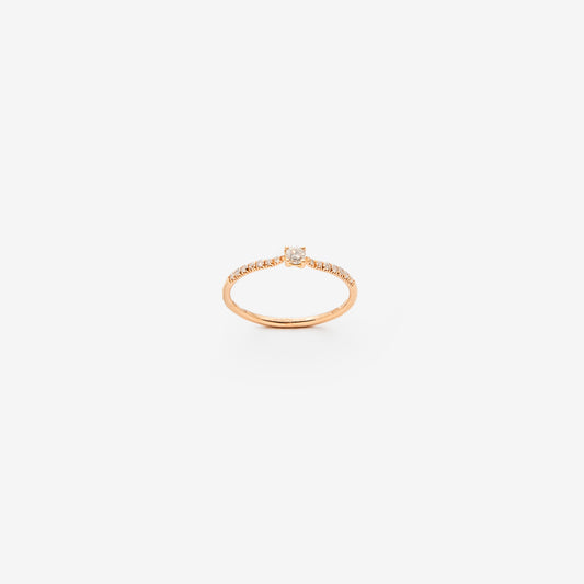 ANELLO IN ORO ROSA CON DIAMANTE CENTRALE