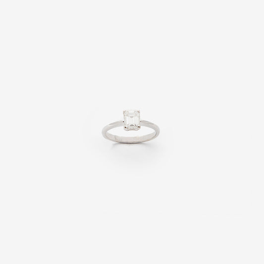 ANELLO CON DIAMANTE CENTRALE TAGLIO SMERALDO