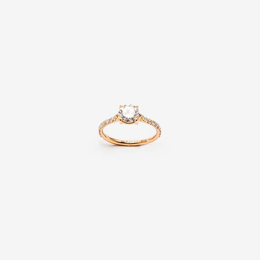ANELLO SOLITARIO IN ORO ROSA