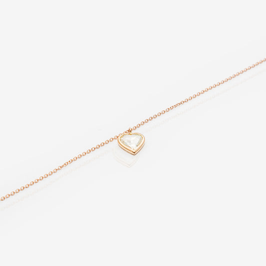BRACCIALE CON DIAMANTE A CUORE TAGLIO A ROSETTA
